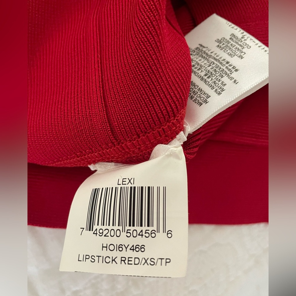 Herve Leger “Lexi” Red 3/4 Sleeve Bandage Dress (Size XS; Brand New) - Picture 5 of 15
